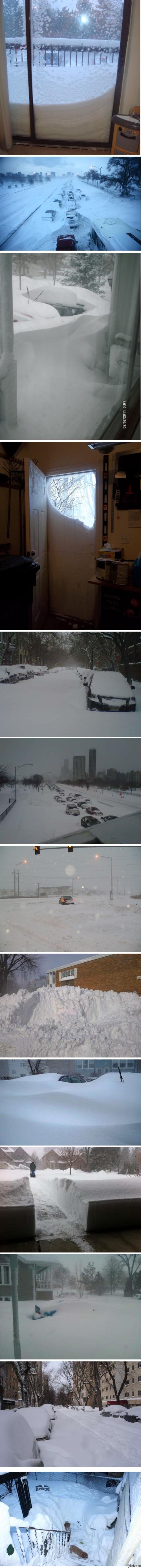 В Чикаго выпало до 60 см снега