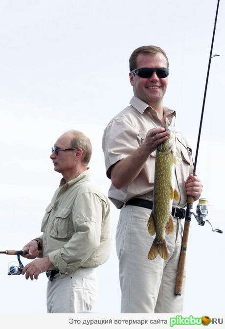 16 августа президент России Дмитрий Медведев и председатель правительства Владимир Путин провели время на совместной рыбалке