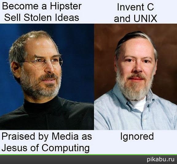 Стив Джобс (24 02 1955 - 5 10 2011)
- iProducts
Деннис Ритчи (9 09 1941 - 12 10 2011)
- Windows
- Unix
- С
- прогресс в компьютерах