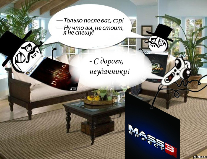 Guild Wars and Diablo III vs. Mass Effect 3.