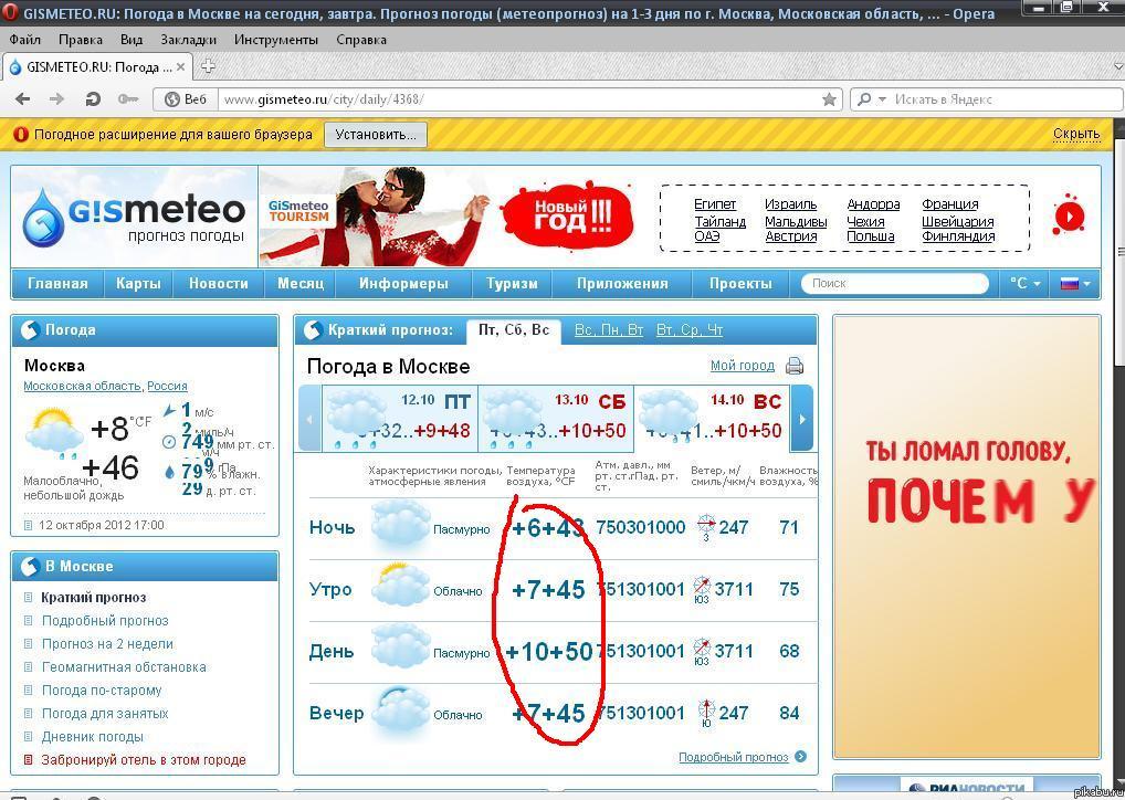 Интервал температур