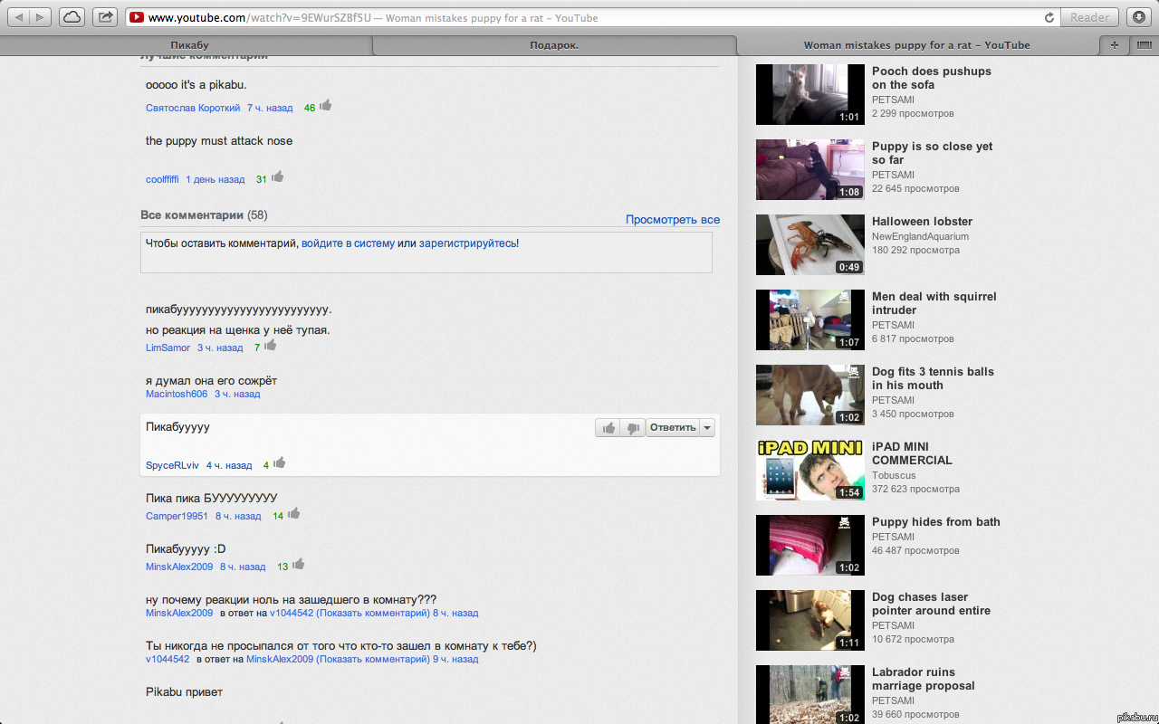 ������ �� YouTube)