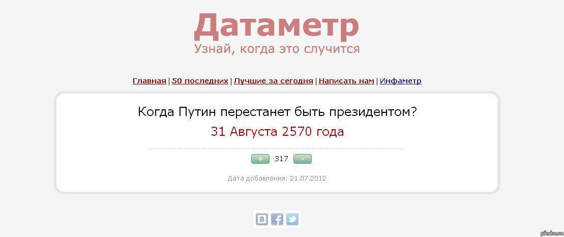 Когда Путин перестанет быть президентом?