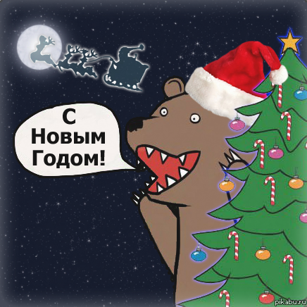 Медведь с Новым Годом!