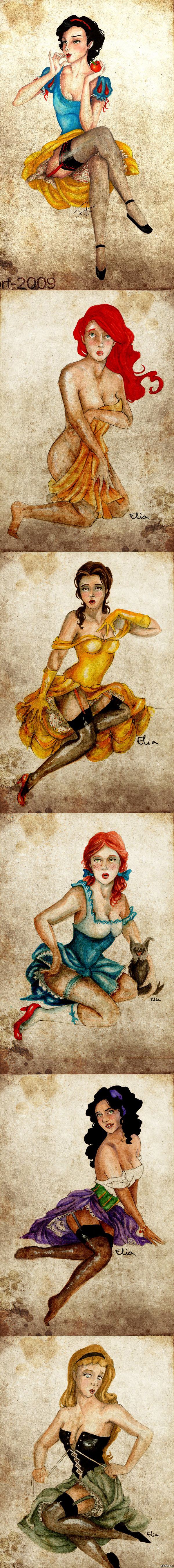 Disney pin-up () elia-illustration