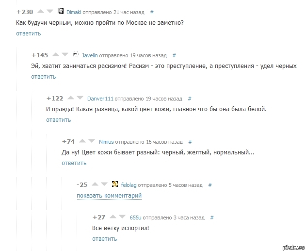 Цвет кожи на pikabu