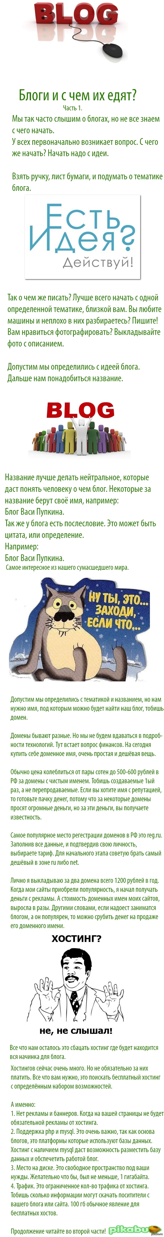 Блоги и с чем их едят.Часть 1.