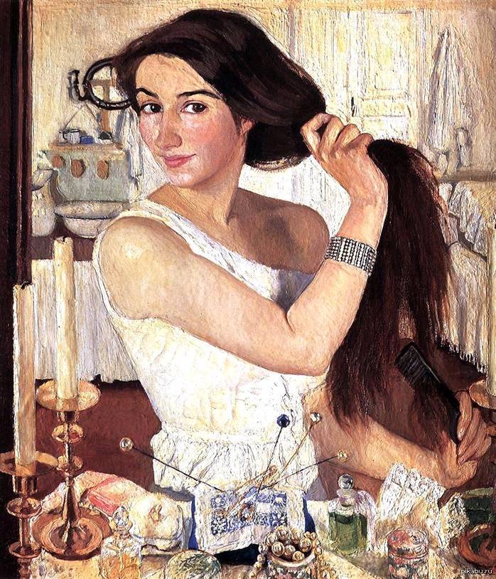 Zinaida Serebryakova, self-portrait Behind the toilet, 1909 - Interesting