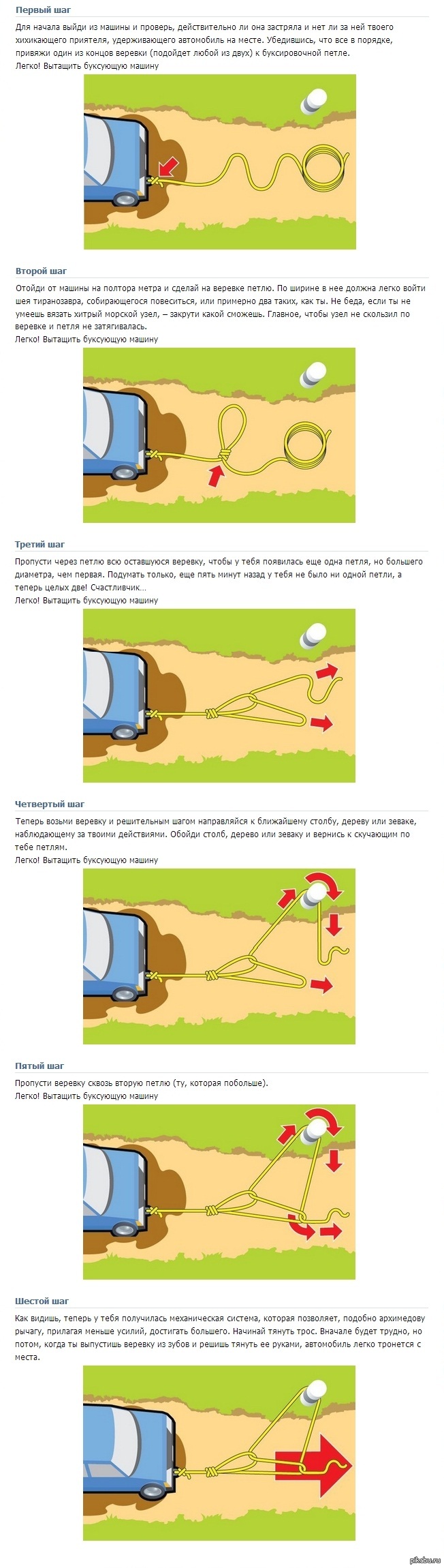 Достать машинки. Как вытащить машину. Узел для вытаскивания автомобиля. Как с помощью веревки вытащить машину. Как вытащить застрявший автомобиль в одиночку.