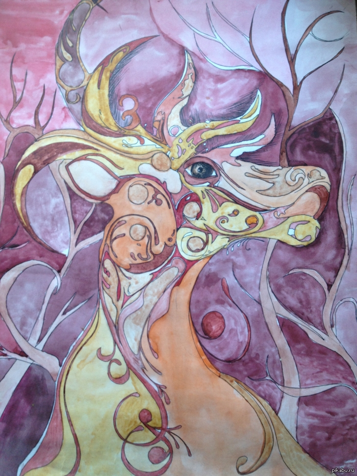 Олень. Рисунок на формате А2