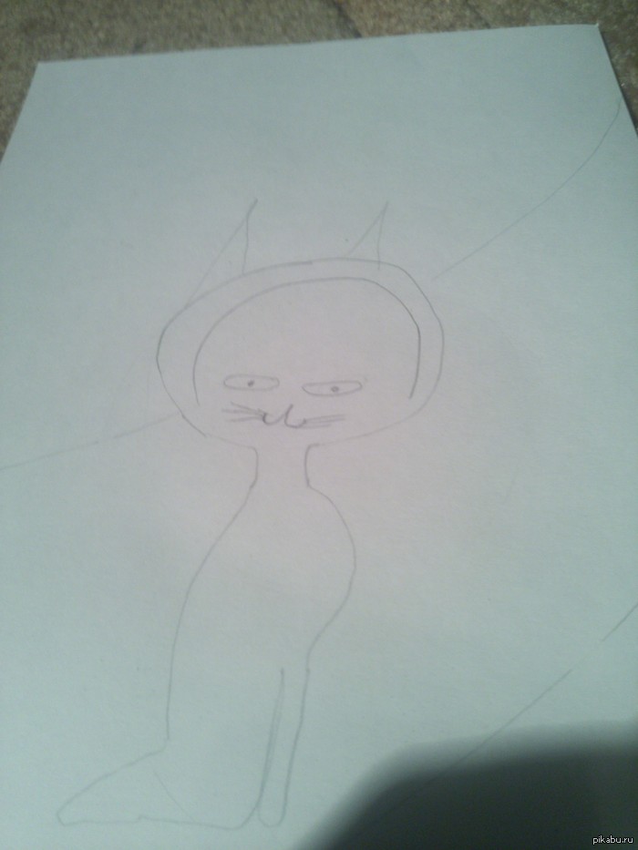 Племяники нарисовали мне кота на 23 февраля(еще фото в комментариях)