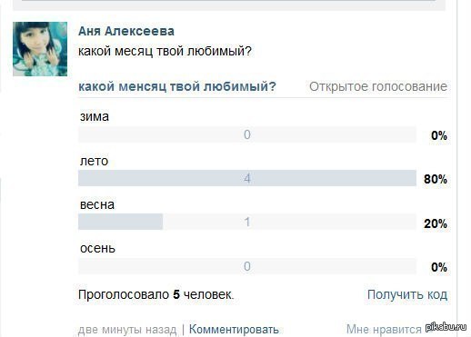Ваши любимые месяца. Опрос ТП.