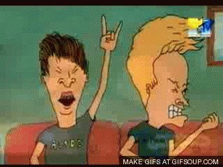 We forgot something about these rockers))))) - Beavis and Butt-head, Butted, GIF