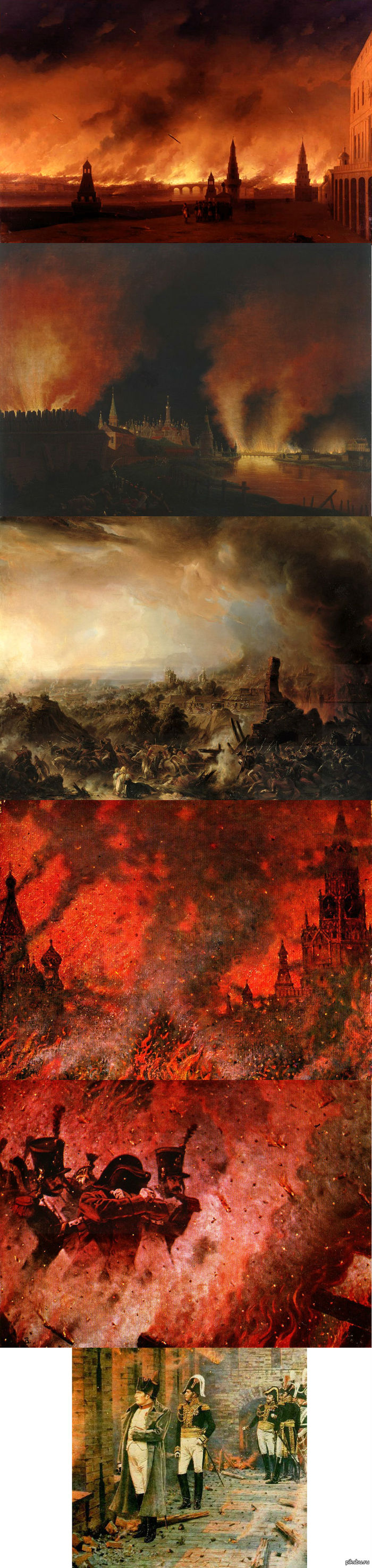 Пожар в Москве, 1812 год. (Подборка картин)