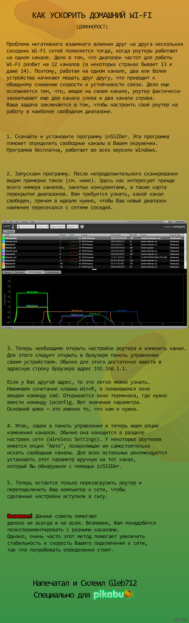 Как ускорить свой домашний Wi-Fi (с помощью программы inSSlDer) | Пикабу