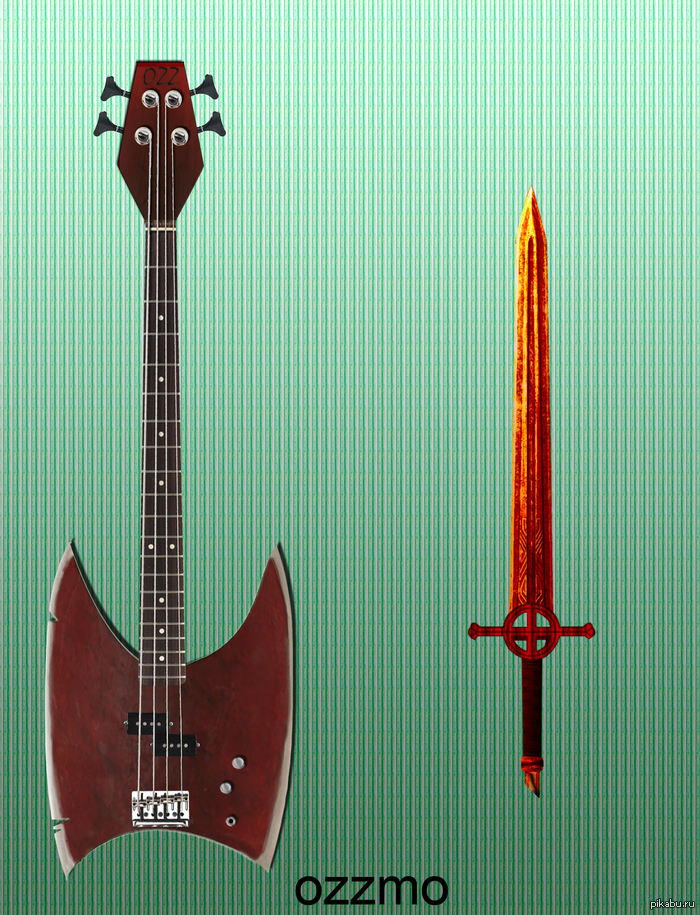 Finn's sword and Marceline's guitar - My, Adventure Time, Marceline, Finn, Guitar, Sword, Vampires