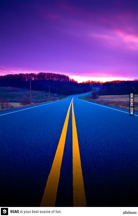 Включи синий дорог. Синяя дорога. Синий закат. Фиолетовая дорога. Сиреневая дорога.