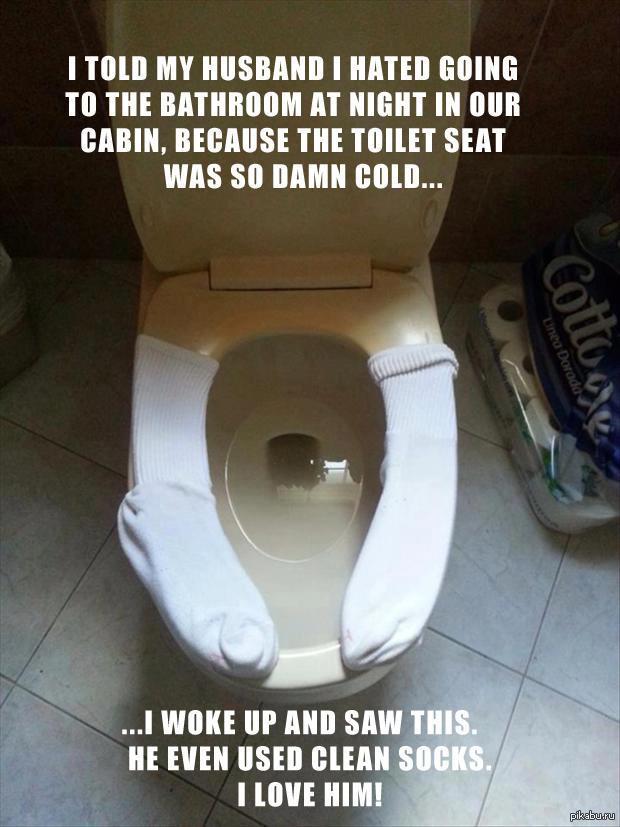 Я сказала моему мужу,что очень не хочу идти в ванную ночью в нашей каюте, потому что сиденье для унитаза было чертовски холодным....