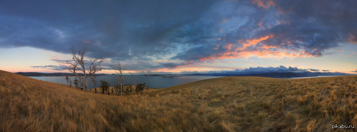 And silence... - Sunset, River, Tasmania, Field, Clouds