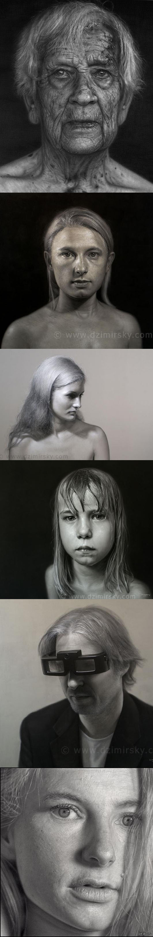 Фотореалистичные портреты карандашом от Дирка Дзимирски