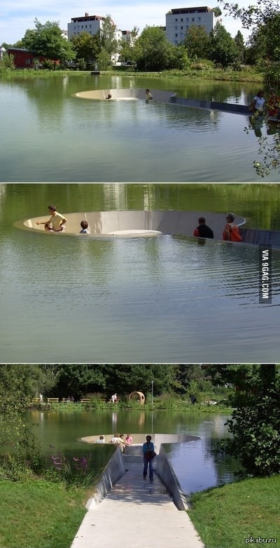 Смотровая площадка ниже уровня воды (Фёклабрук, Австрия)