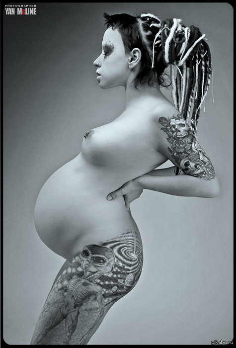 Beauty is different. - NSFW, The photo, Pregnant, , Tattoo, Dreadlocks