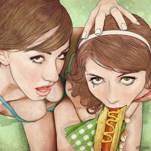 Hot Dog - Hot Dog, Humor, Illustrations, Sexuality, Girls, NSFW