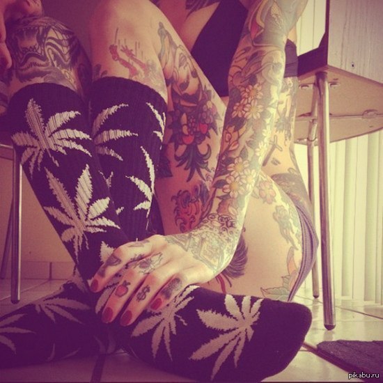 Young woman. Yes. there is no originality in the title :) - NSFW, Tattoo, Knee socks, Girls