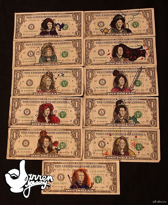 11 Disney princesses and George Washington - Bill, Dollar, Princess, Walt disney company, George Washington, Dollars