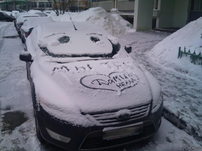 Klevaaaaa - My, Car, Snow, Inscription