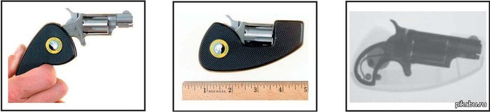 Этот пистолет выглядит как игрушечный брелок, предназначенный для ношения на ремне.