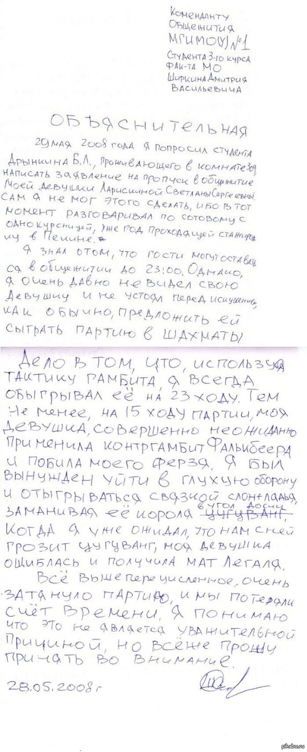 Объяснительная | Пикабу