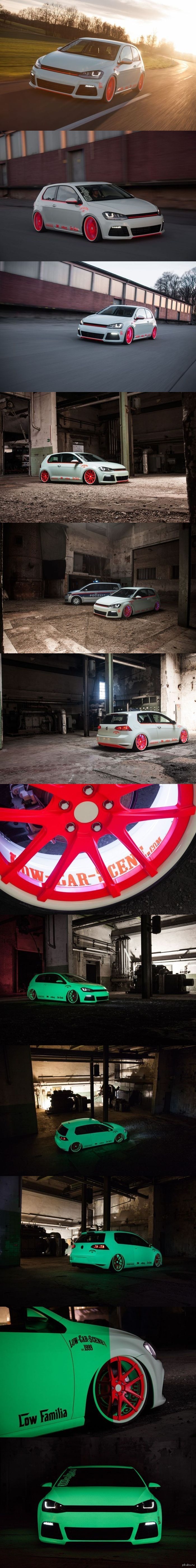 Светящийся в темноте VW Golf