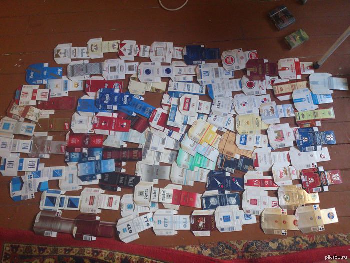 Хобби в детстве было, собирать пачки от сигарет. Вот сегодня случайно нашел, глубоко на чердаке) Аж занастольгировал)