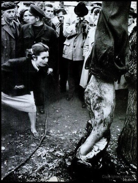 Uprising in Budapest. The beating of a communist. - Freaks, Budapest, Communists