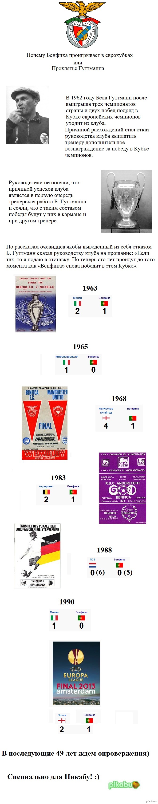 Почему Бенфика проигрывает еврокубки или Проклятье Гуттманна