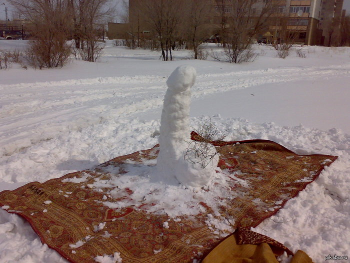 It was evening, there was nothing - My, snowman, Winter, Snow