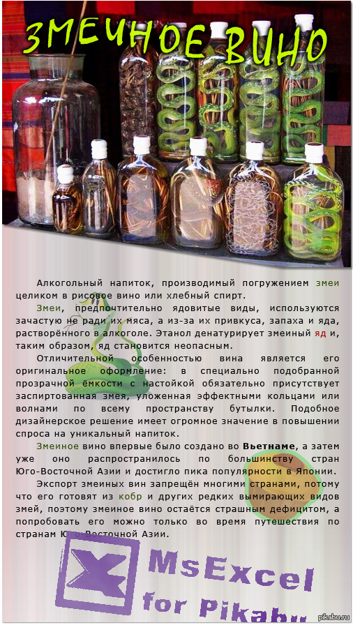 Змеиное вино | Пикабу