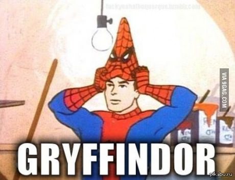 I think it doesn’t need to be translated) taken almost on receipt from 9gag :) - Gryffindor, Hat, Peter Parker