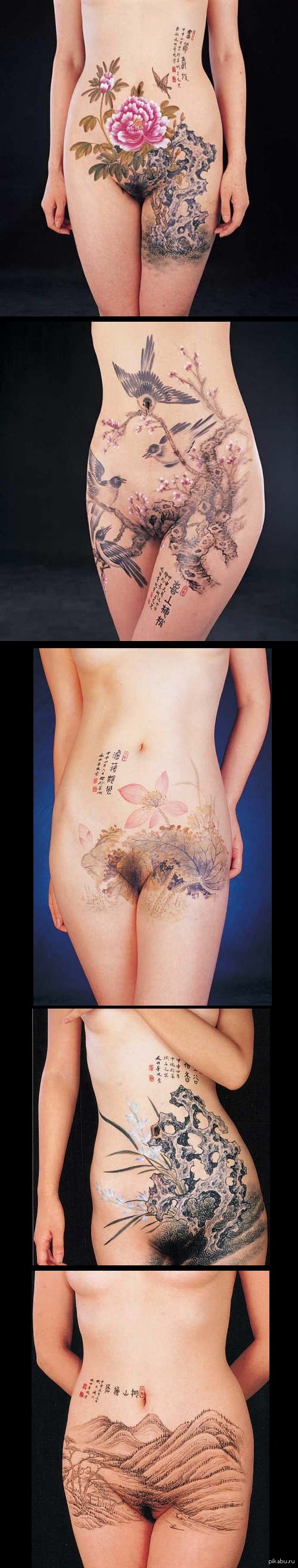 Erotic guohua (a little long post) - NSFW, My, Erotic, Guohua, Girls, Tattoos, Tattoo