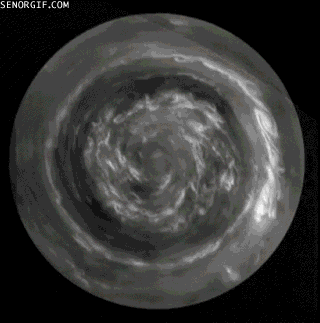 Движение урагана на Сатурне