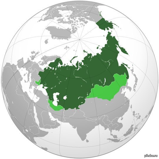 Российская империя на пике своего величия со сферами влияния, 1865 г.