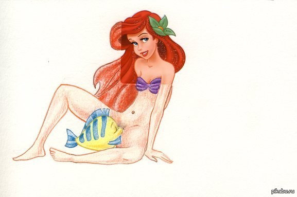 Delivered)) However, cruelly ... - NSFW, Cartoons, Walt disney company, Drawing, the little Mermaid, Ariel, Flounder