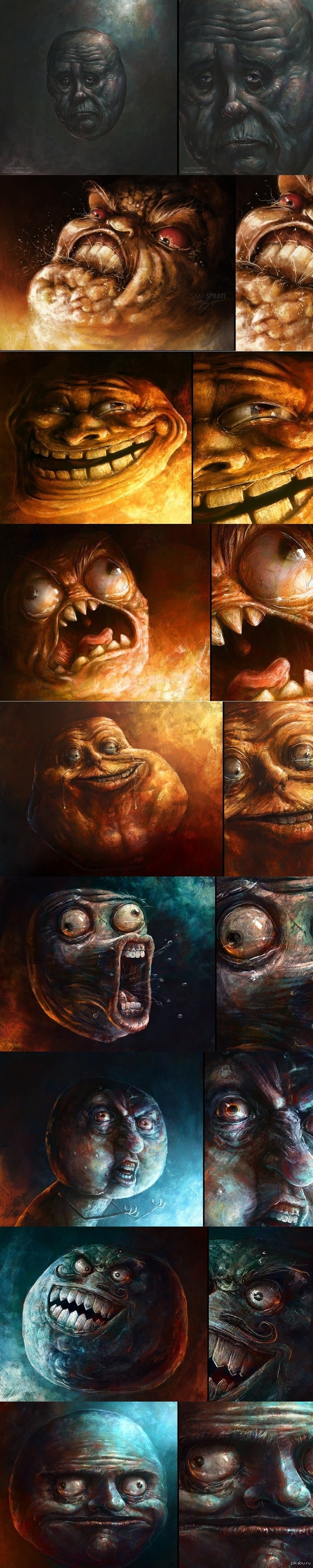 Memes , long post Artist, illustrator Sam Spratt - The Art of Internet Memes - NSFW, Memes, Art, Longpost