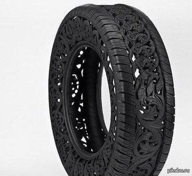 Skillful tire carving. - Art, beauty
