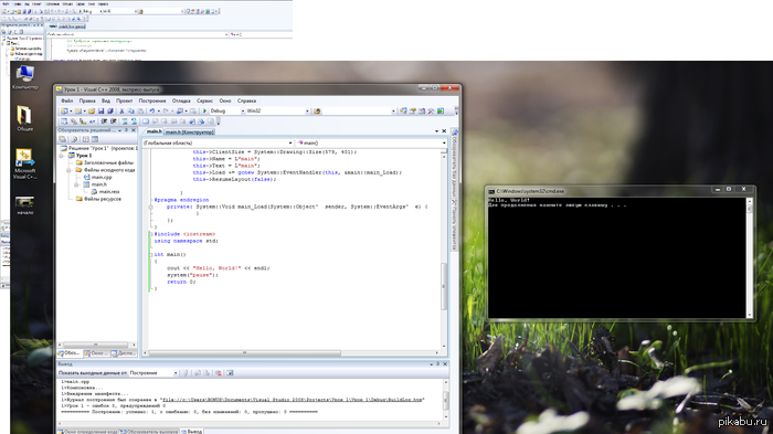    C++  :)    Hello world!   P.S.         C++