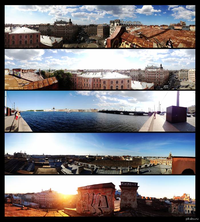 A few panoramas brought by me from St. Petersburg :) - My, , Saint Petersburg, Roof, Panoramic shooting
