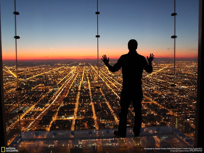 View of Chicago from the Willis Tower skyscraper. - beauty, Skyscraper, Панорама, Chicago