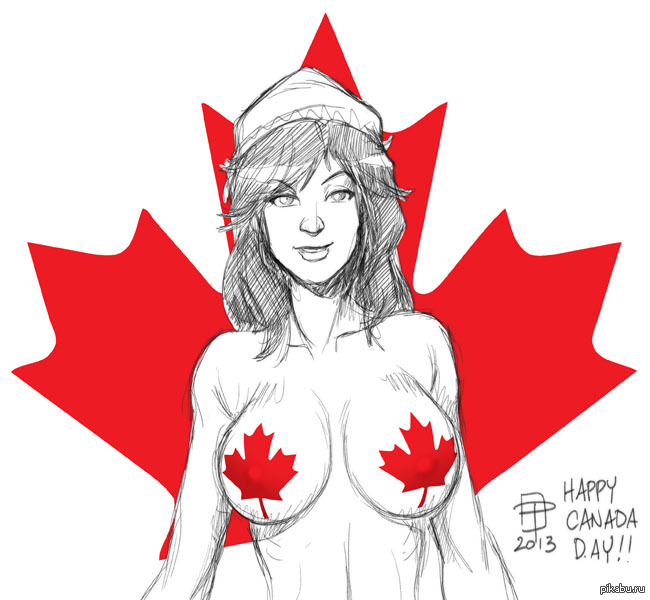 Today is Canadian Independence Day :) - NSFW, Canada, Independence Day, Boobs, Girls, Images, Drawing