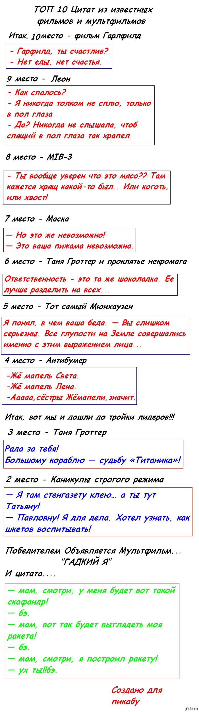 Топ 10 цитат из фильмов | Пикабу